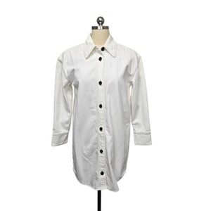 Madewell‎ Jacket Womens Extra Small White Shirt Jacket Button Front Shacket